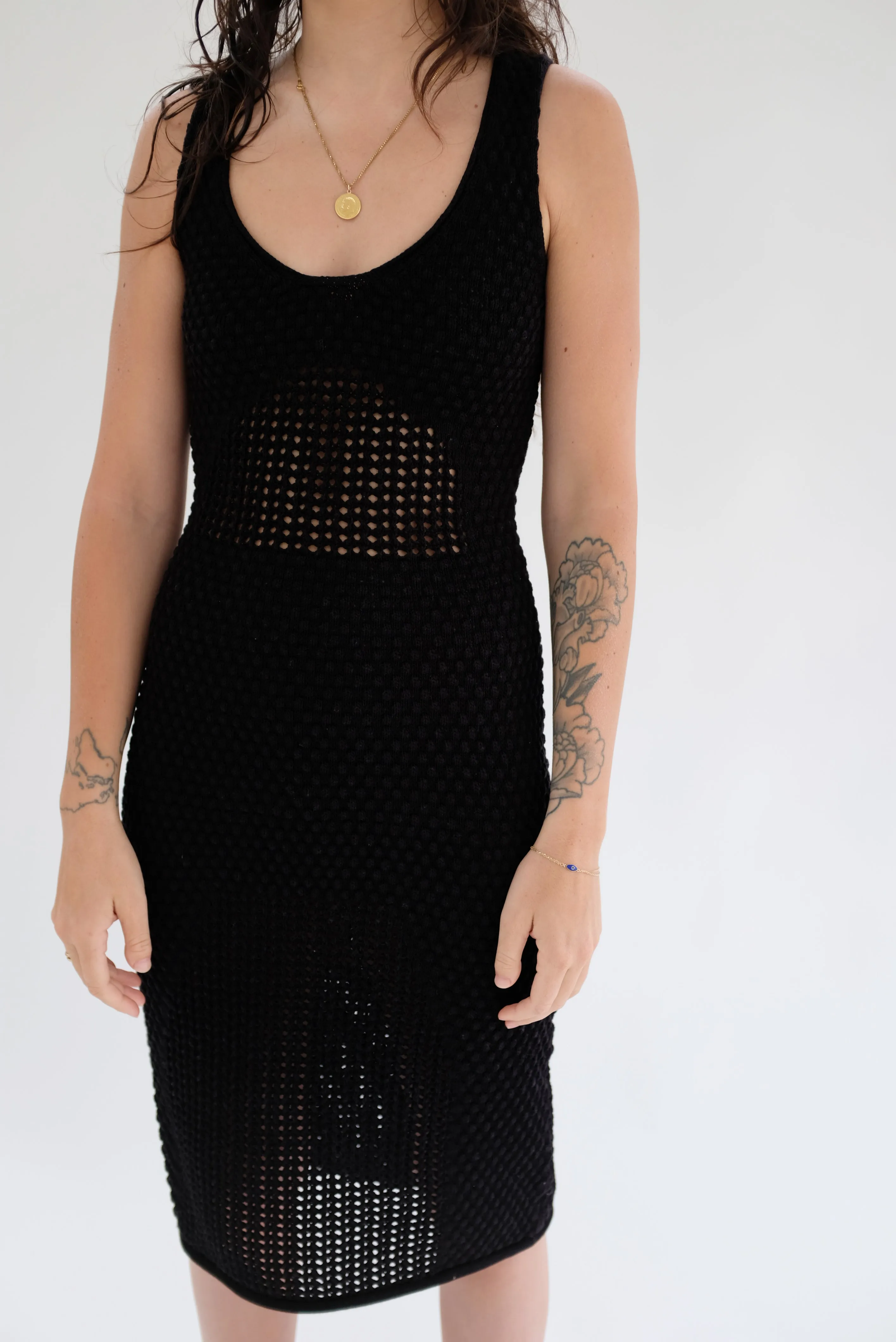 Beklina Haptic Tank Dress Black sold by Beklina