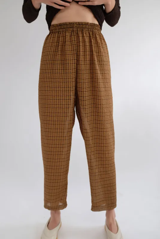 Beklina Basic Pant Plaid Brown/Black sold by Beklina