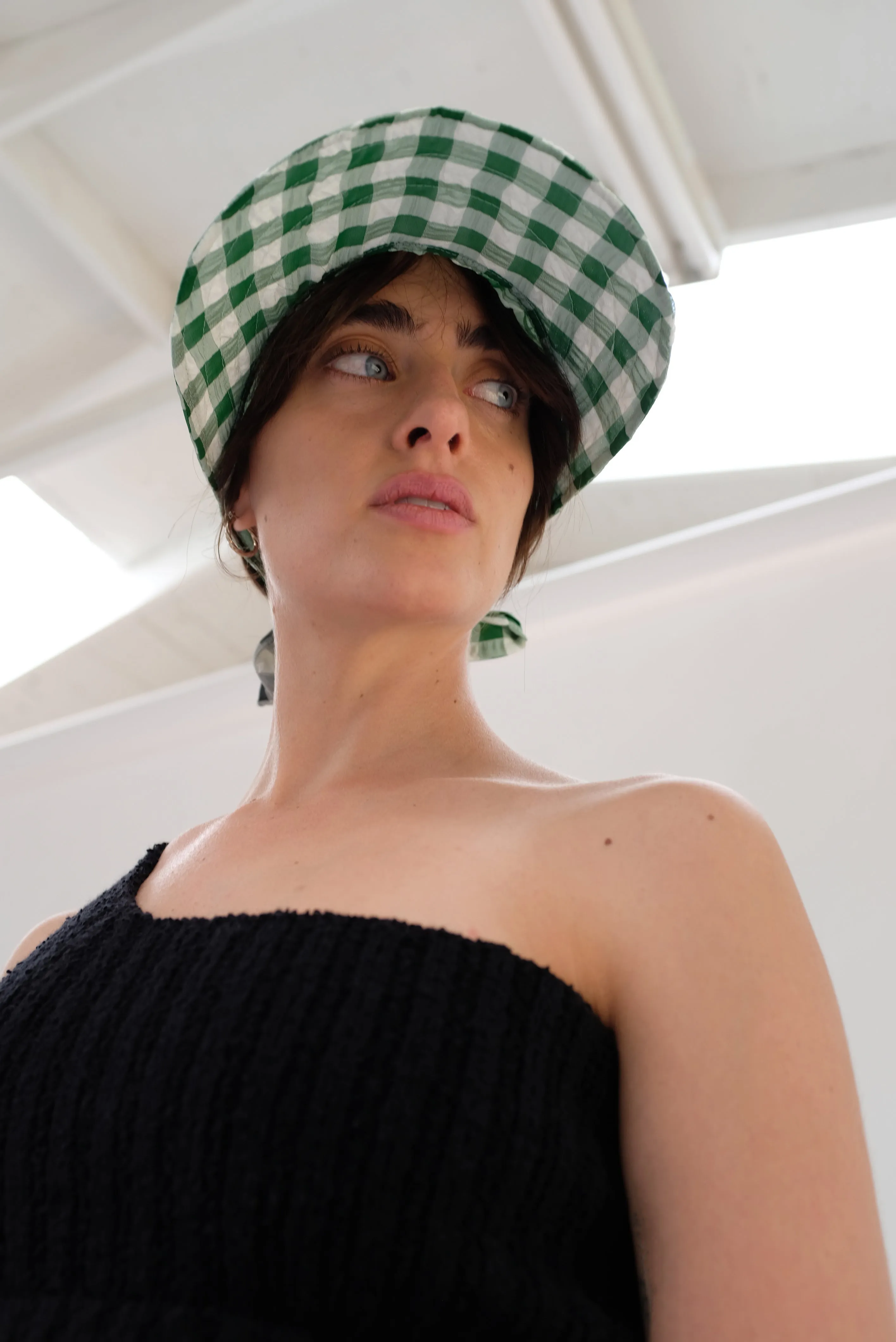 Beklina Tie Visor Spinach Gingham sold by Beklina product image thumbnail 4