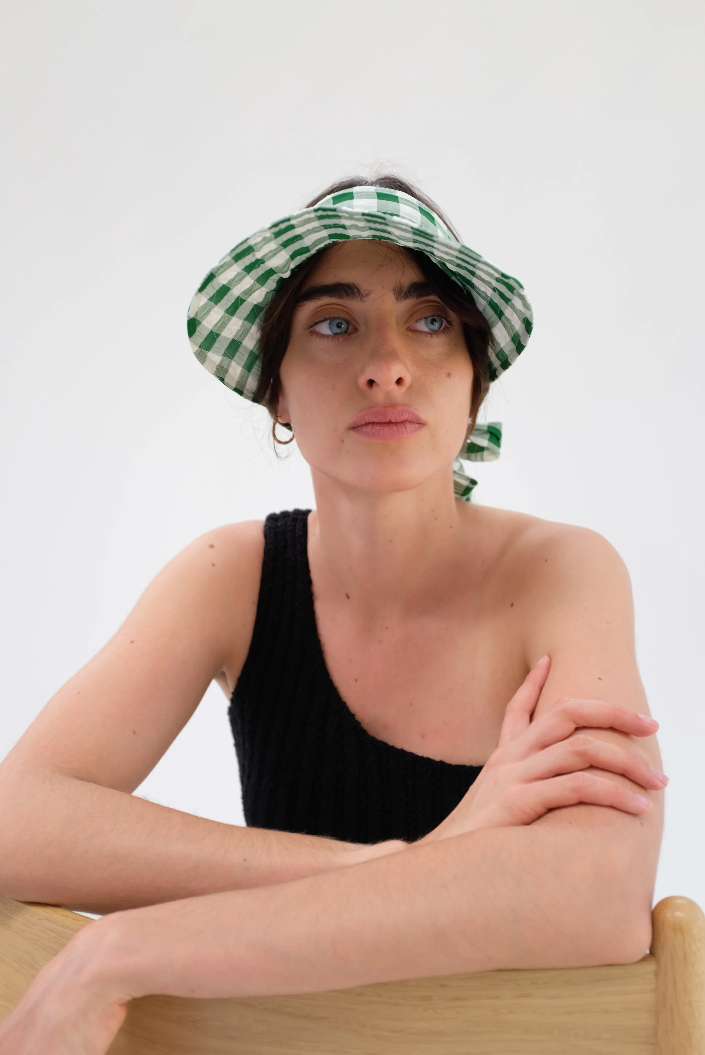 Beklina Tie Visor Spinach Gingham sold by Beklina product image thumbnail 5