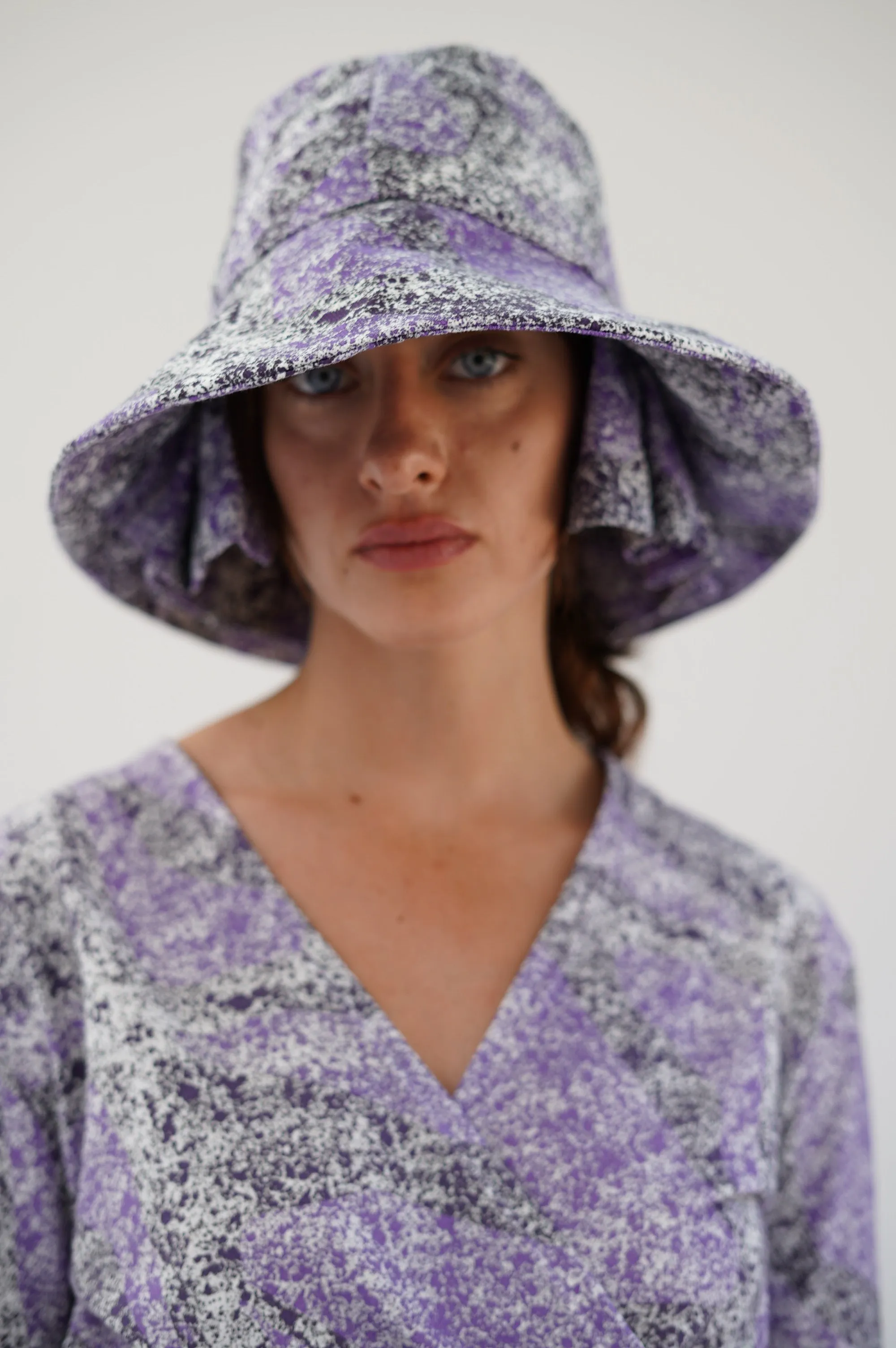 Beklina Layered Pleat Hat Splatter Purple sold by Beklina product image thumbnail 5