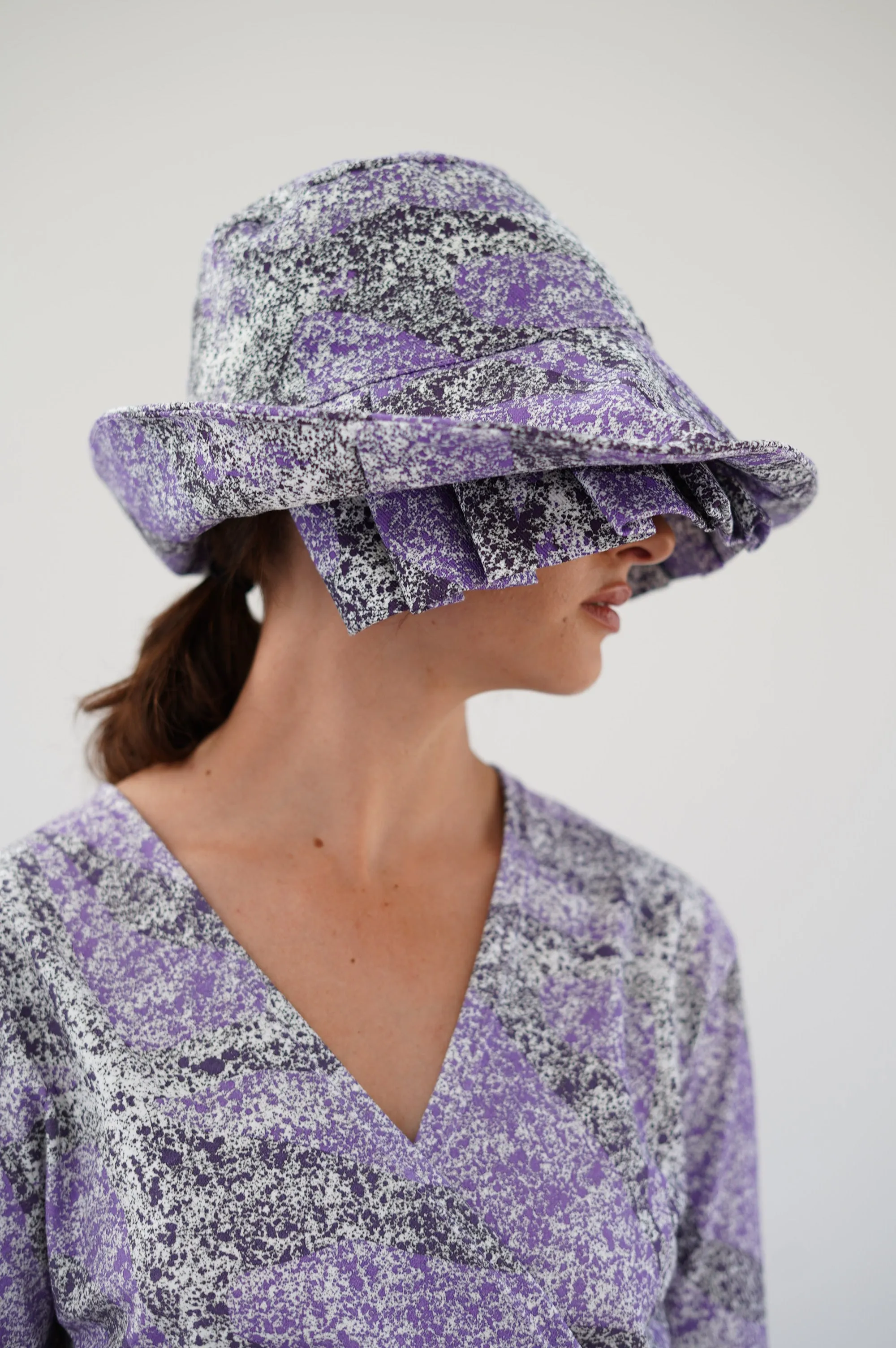 Beklina Layered Pleat Hat Splatter Purple sold by Beklina product image thumbnail 2