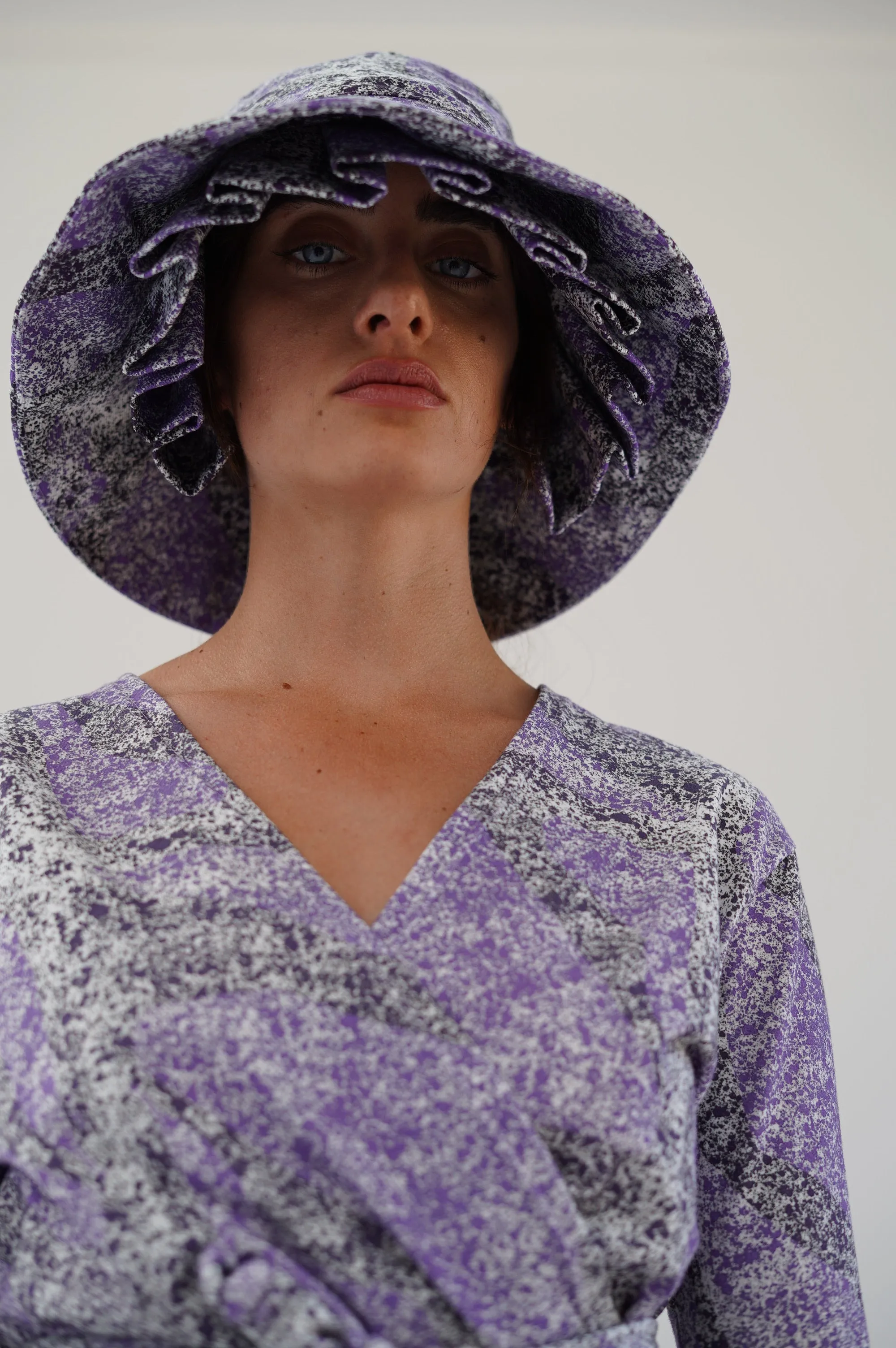 Beklina Layered Pleat Hat Splatter Purple sold by Beklina product image thumbnail 4