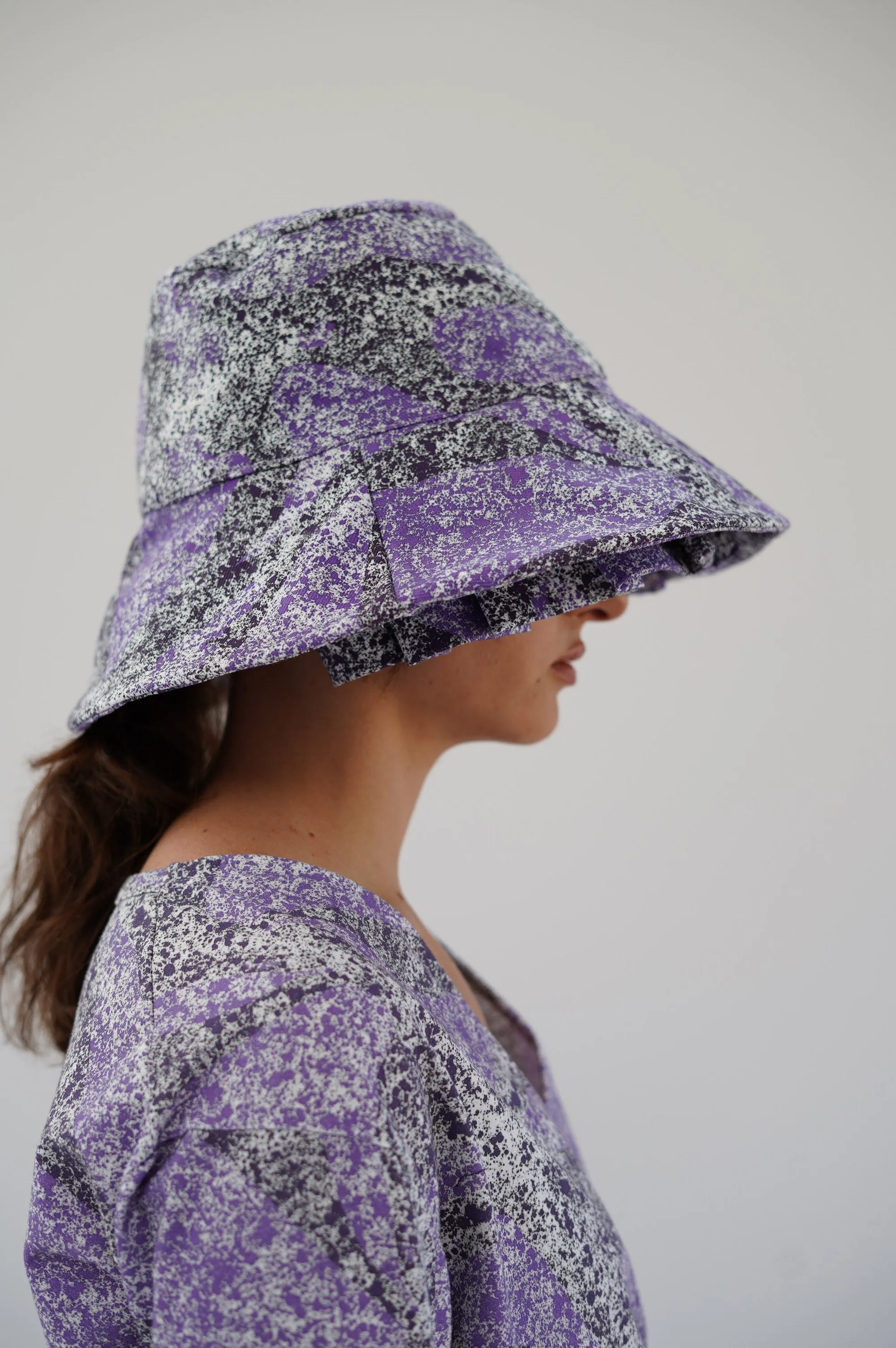 Beklina Layered Pleat Hat Splatter Purple sold by Beklina product image thumbnail 3
