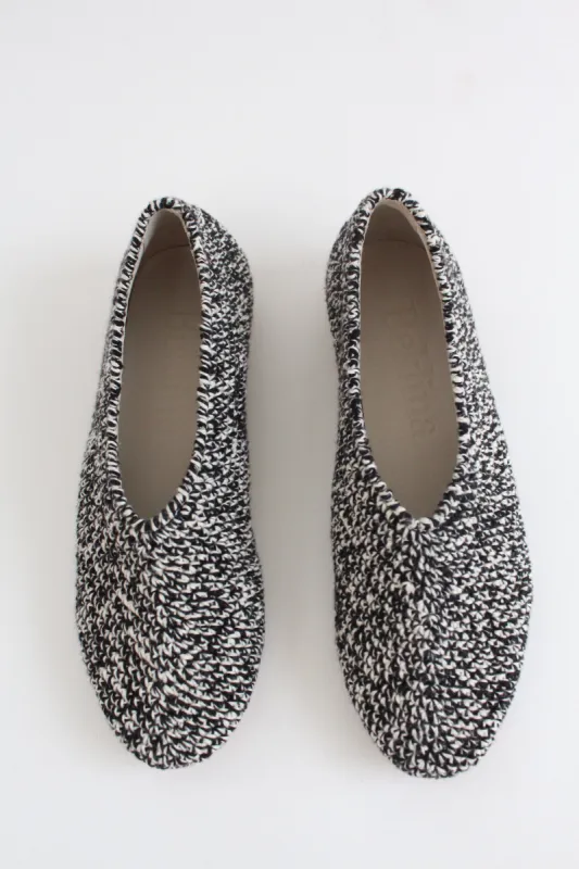 Beklina Crochet Ballet Flats Black/White sold by Beklina