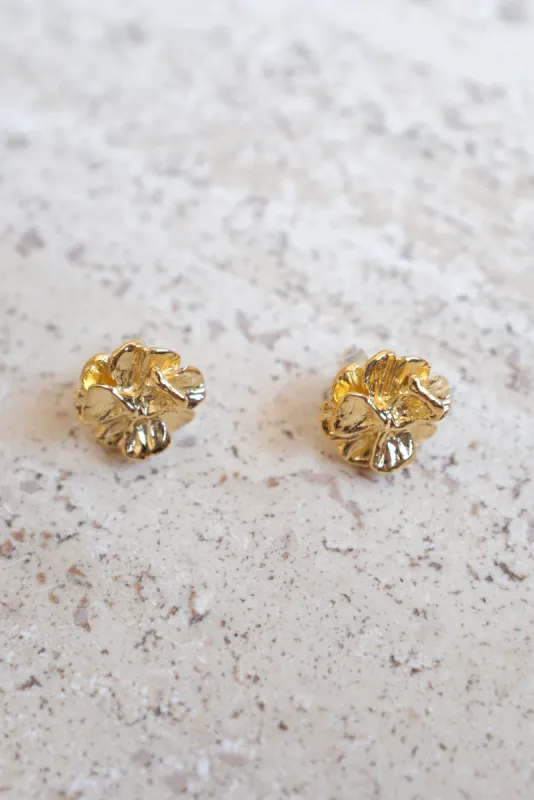Leigh Miller Gold Poppy Stud Earrings sold by Beklina