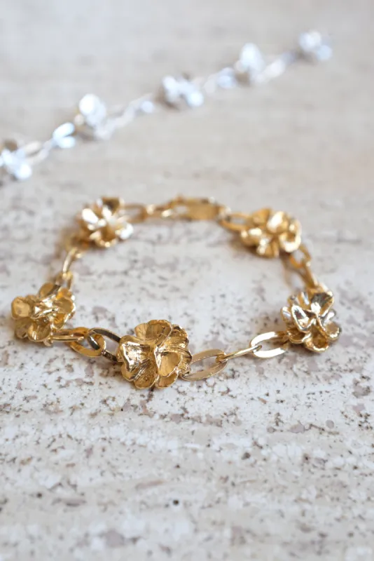 Leigh Miller Gold Poppy Chain Bracelet sold by Beklina