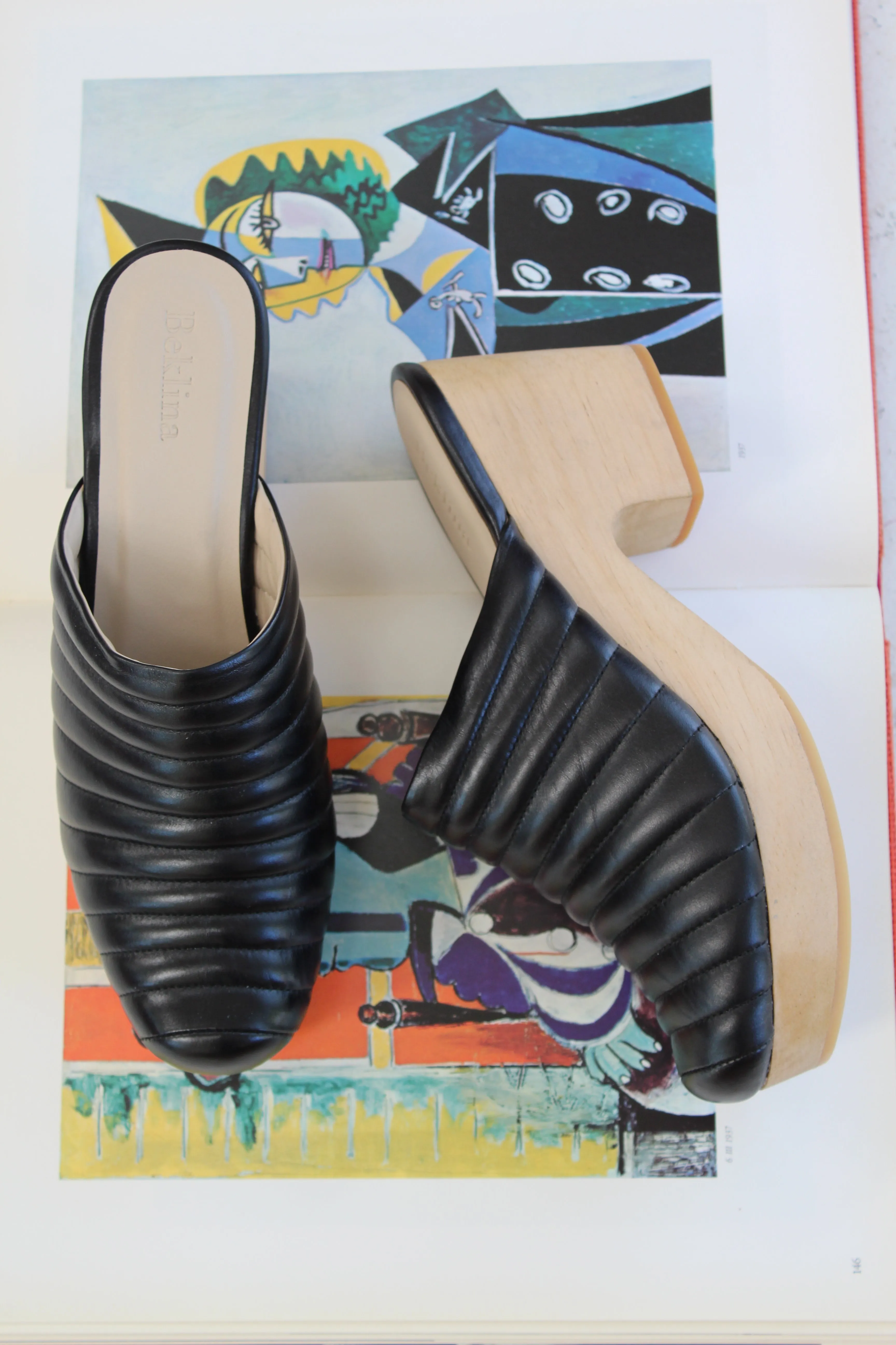 Beklina Ribbed Clog Black sold by Beklina