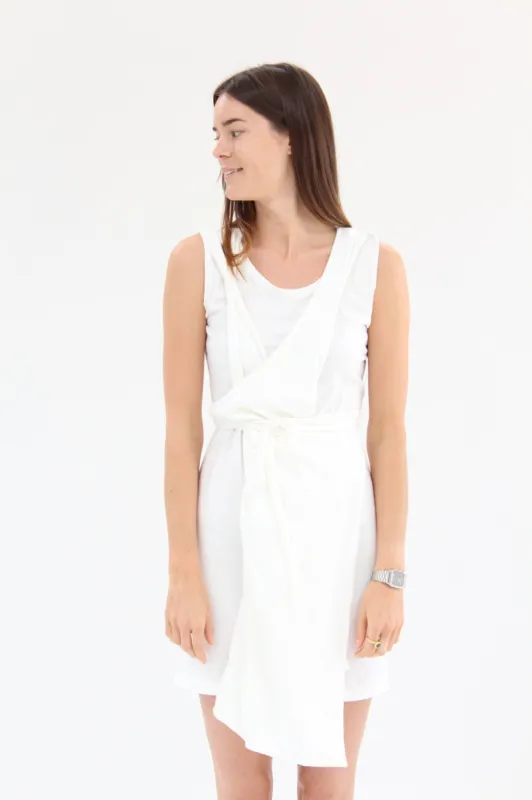 Lina Rennell Criss Cross Jersey Wrap Dress White sold by Beklina