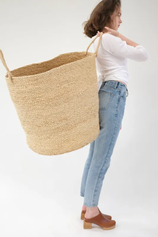 Large Braided Raffia Basket sold by Beklina