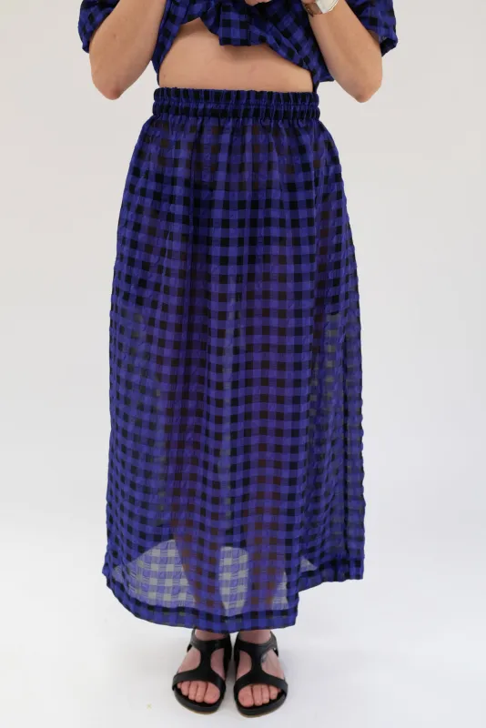 Beklina Basic Skirt Cobalt/Black Gingham sold by Beklina