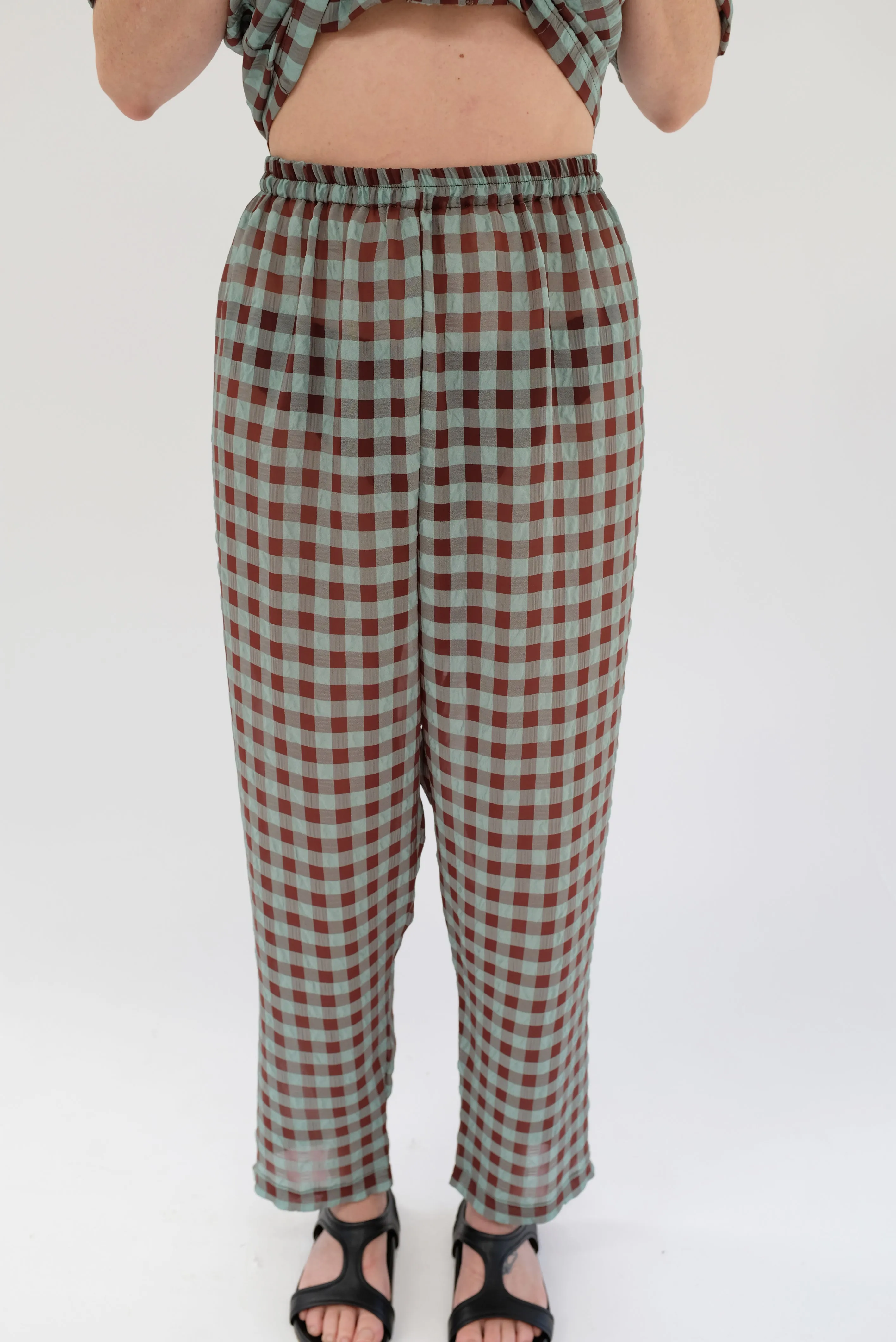 Beklina Basic Pant Mint/Terra Gingham sold by Beklina