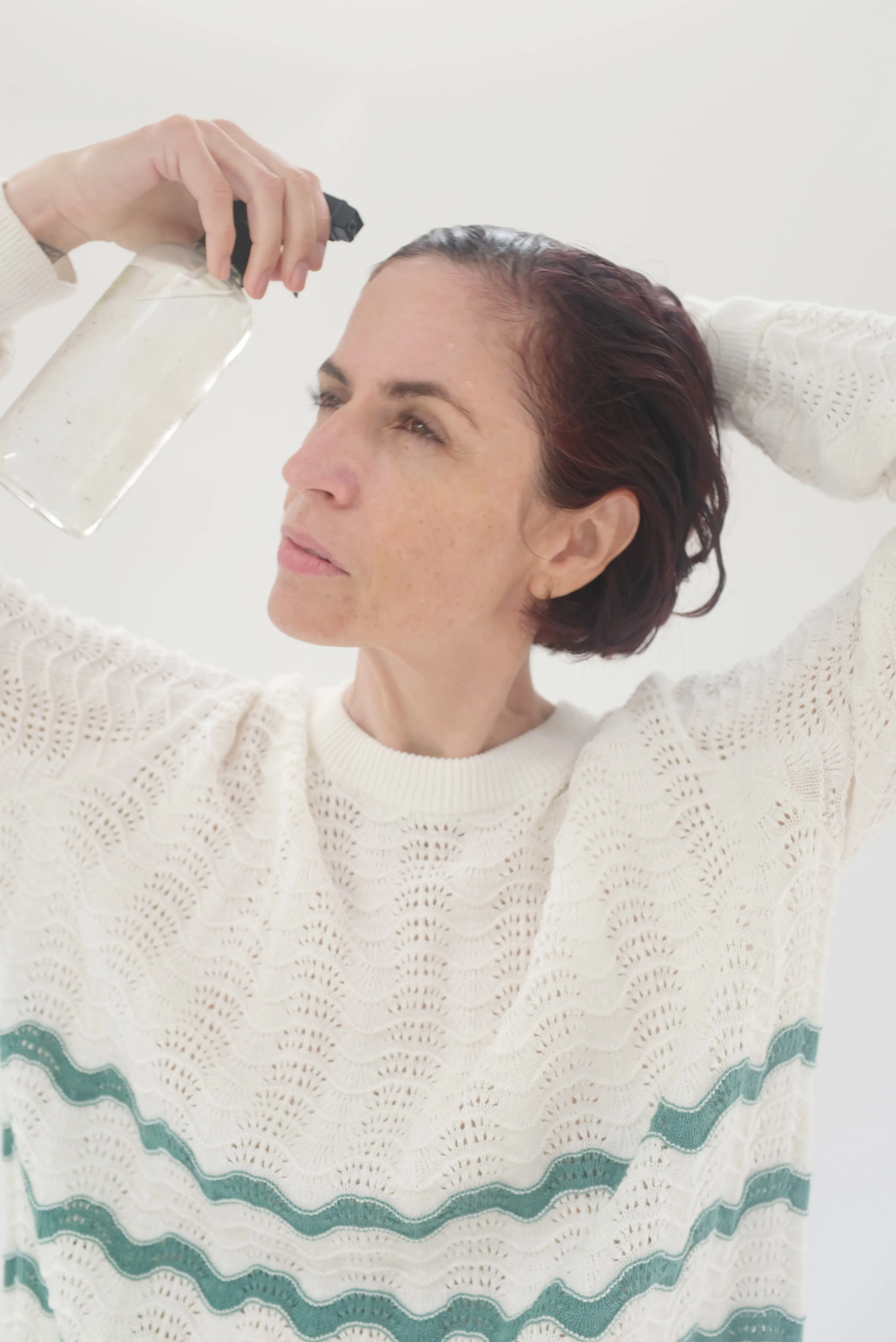 Beklina Angata Oversized Cotton Crew White Ice sold by Beklina