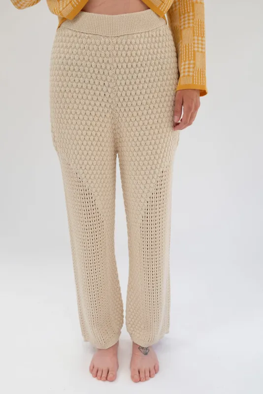 Beklina Cupola Knit Trouser Natural / SAMPLE sold by Beklina