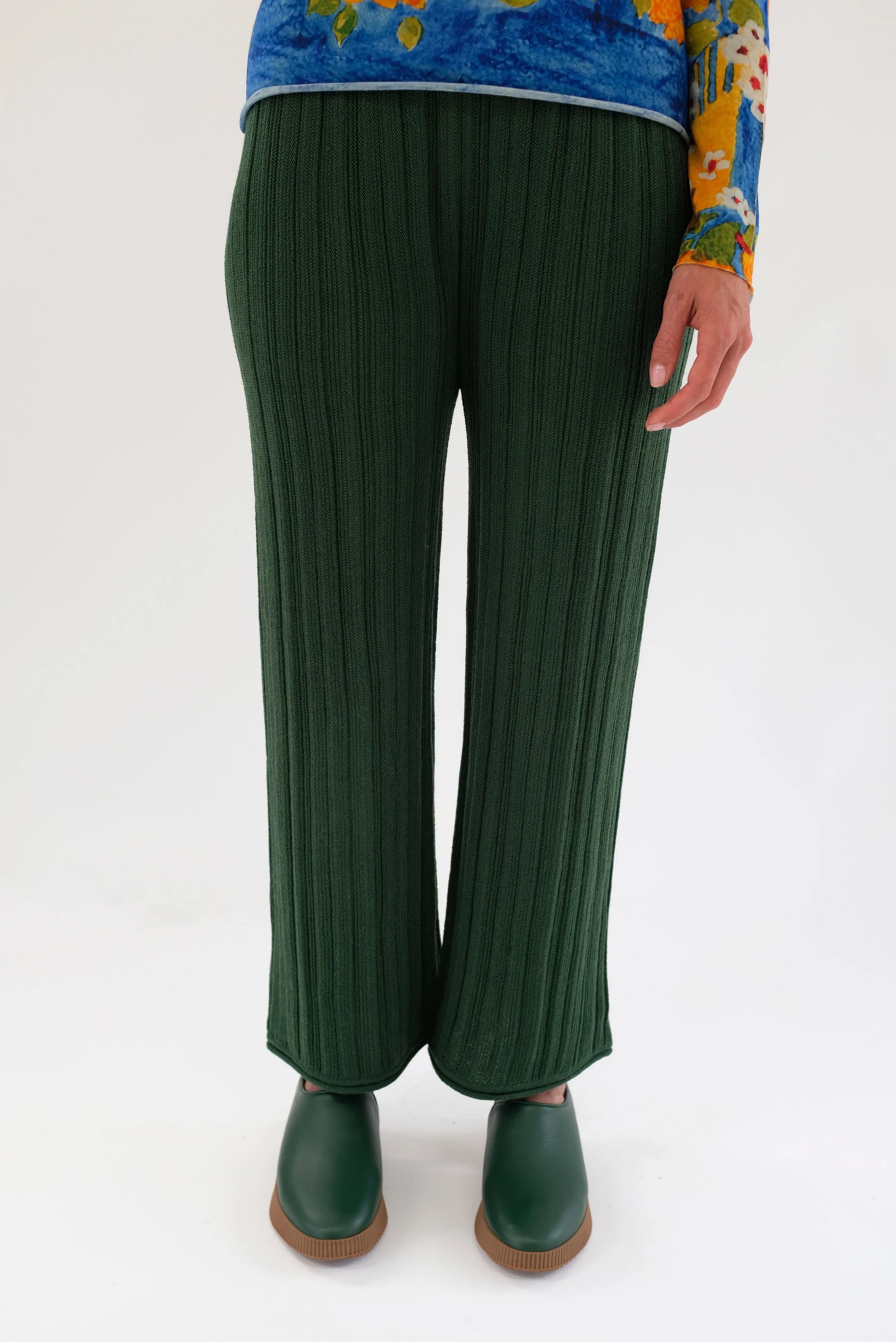 Beklina Merino Pleated Trousers Conifer sold by Beklina