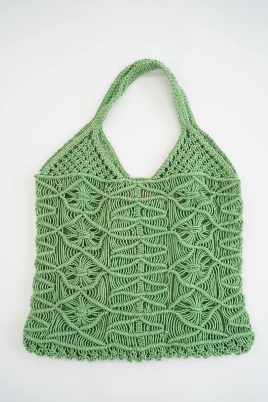 Beklina Macramé Tote Bag Grass/ SAMPLE sold by Beklina