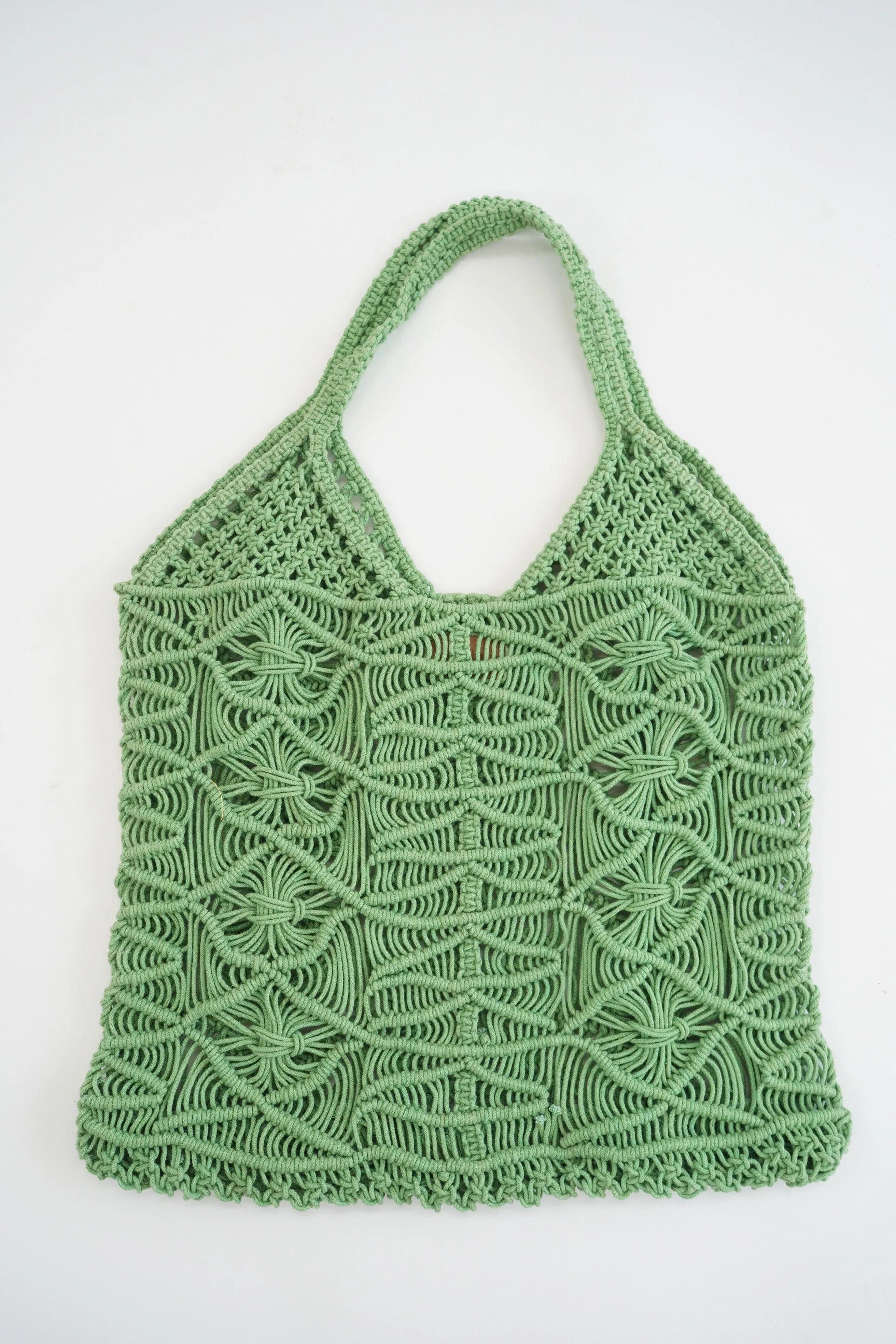 Beklina Macramé Tote Bag Grass/ SAMPLE sold by Beklina