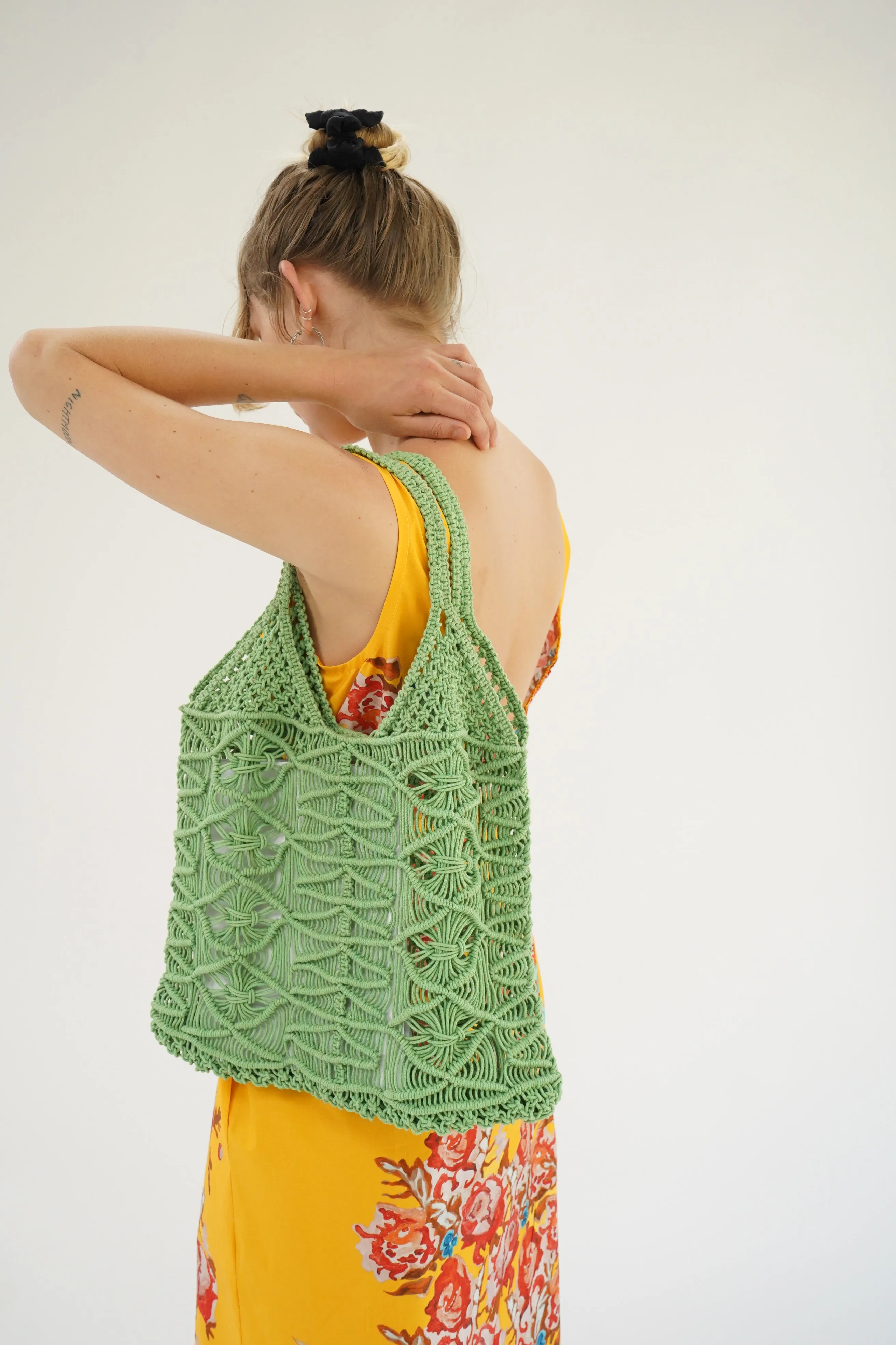 Beklina Macramé Tote Bag Grass/ SAMPLE sold by Beklina product image thumbnail 3