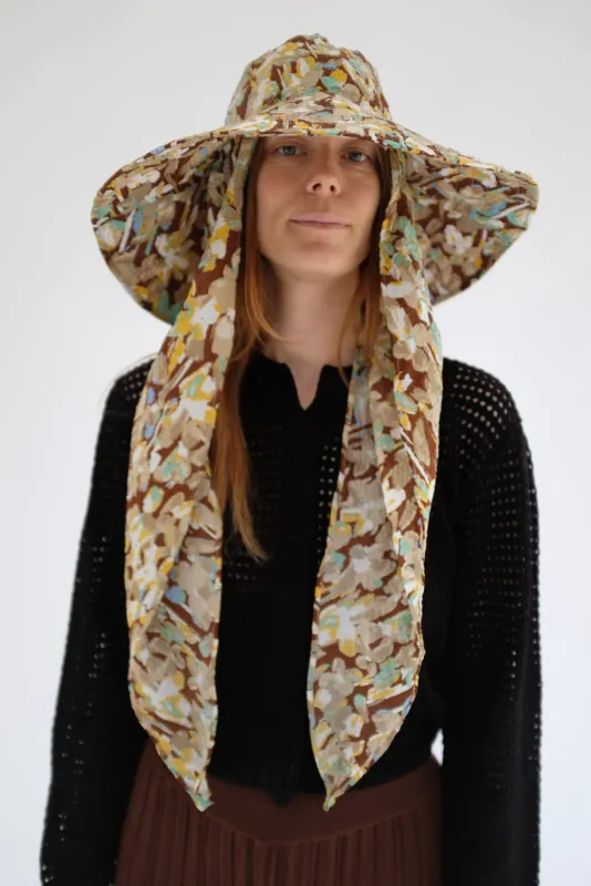 Beklina Scarf Hat Brown Floral sold by Beklina