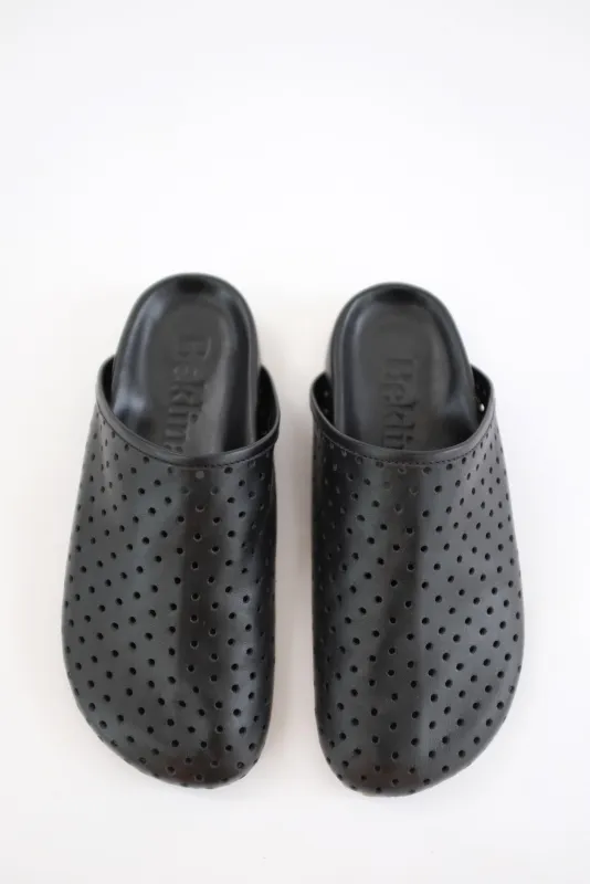 Beklina Gubi Mules Perforated Black made by Beklina