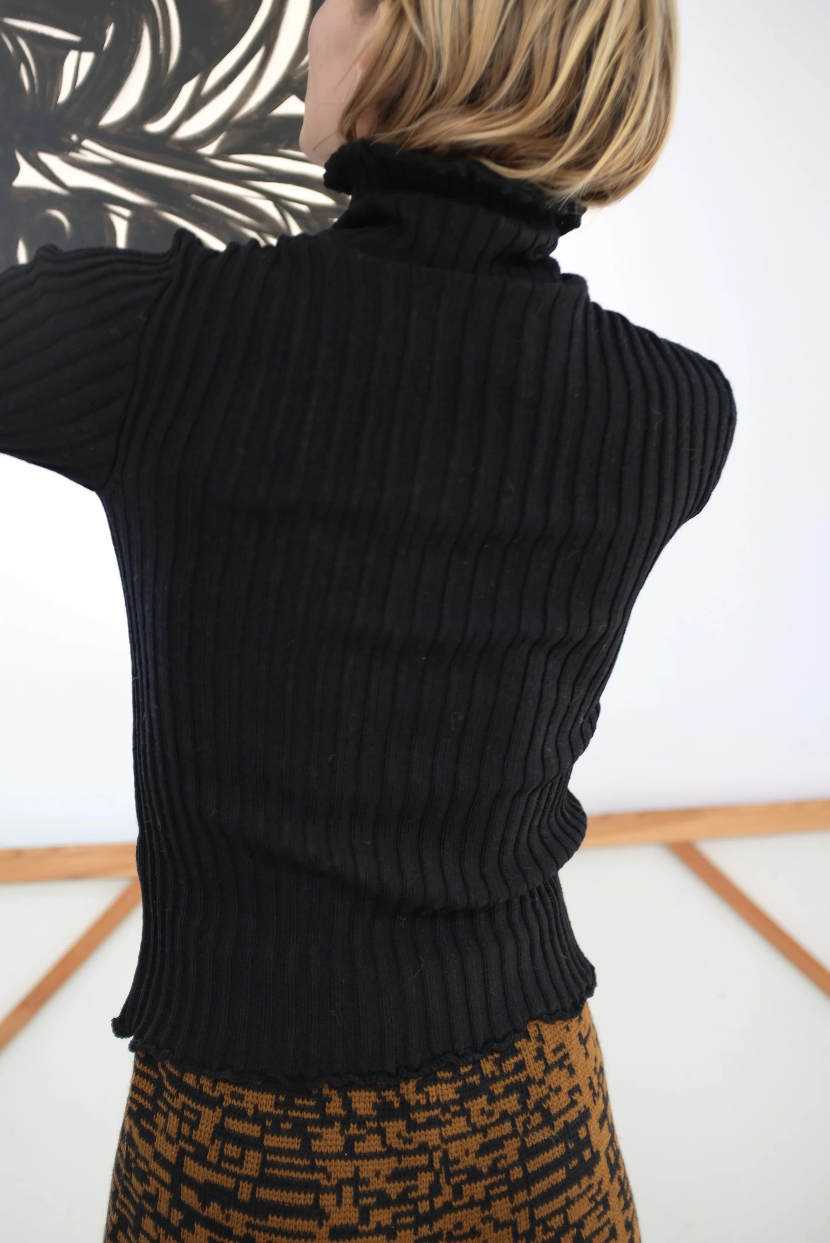 Beklina Merino Ribbed Turtleneck Black sold by Beklina product image thumbnail 3