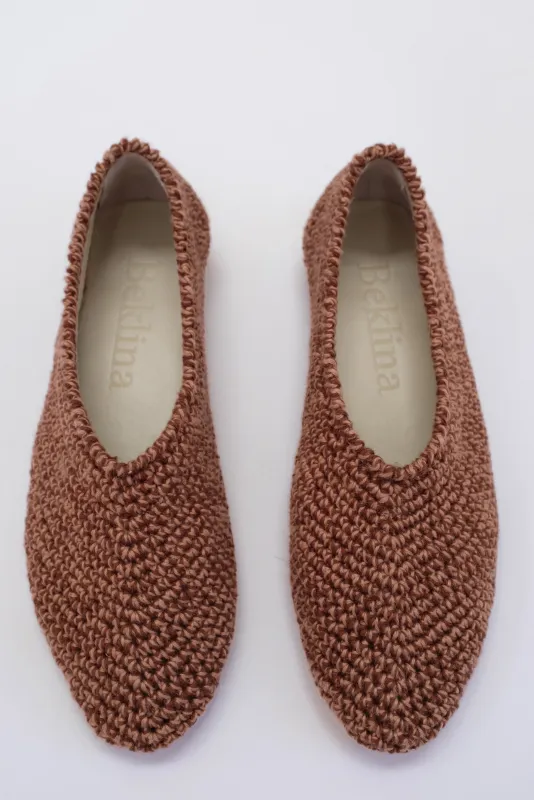 Beklina Crochet Ballet Flats Cocoa/Nattsu made by Beklina