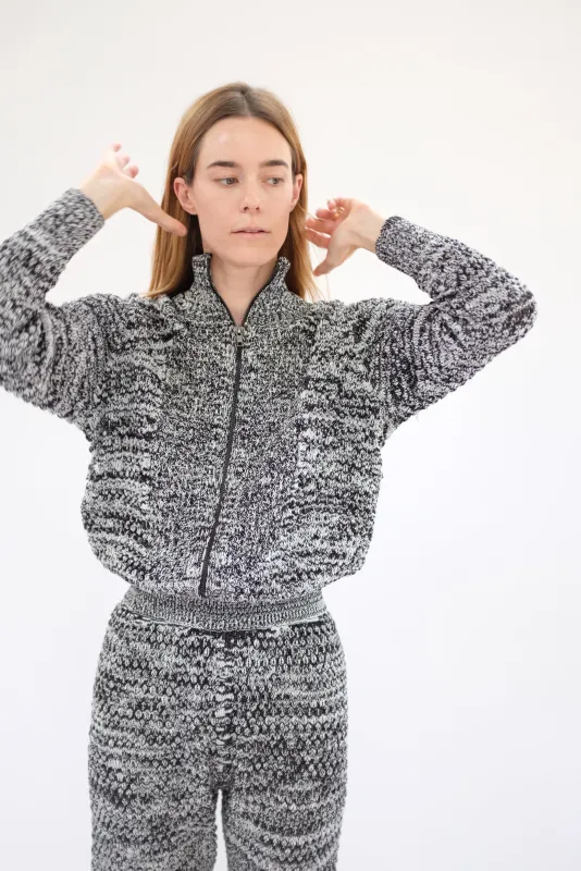 Beklina Knit Track Jacket Black/Blanca made by Beklina