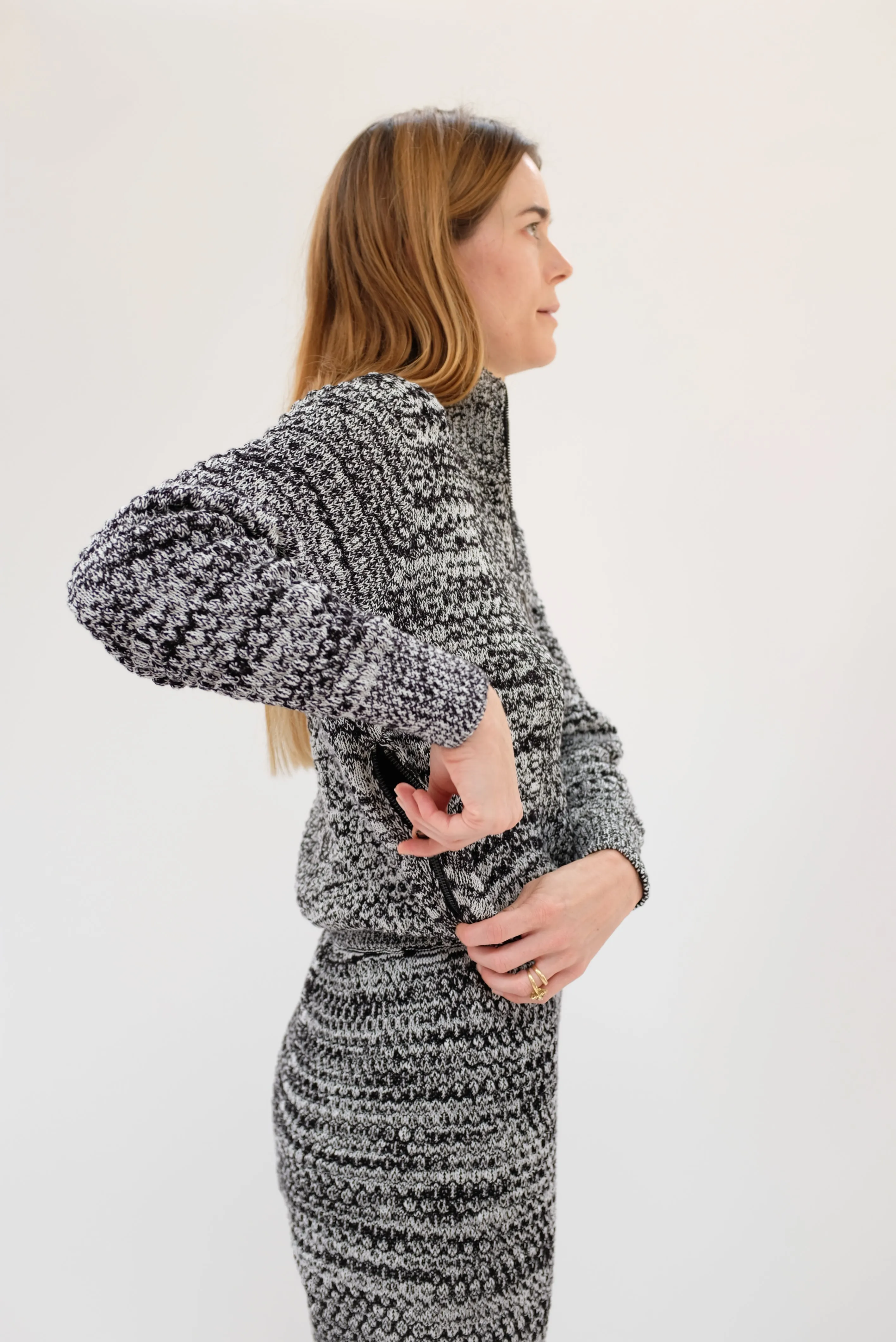 Beklina Knit Track Jacket Black/Blanca sold by Beklina product image thumbnail 2