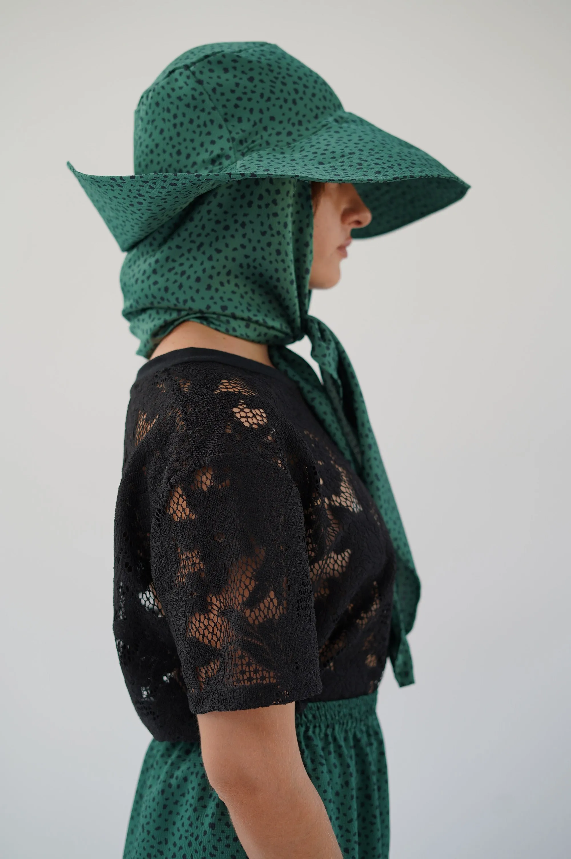 Beklina Scarf Hat Torn Dot Green sold by Beklina product image thumbnail 2