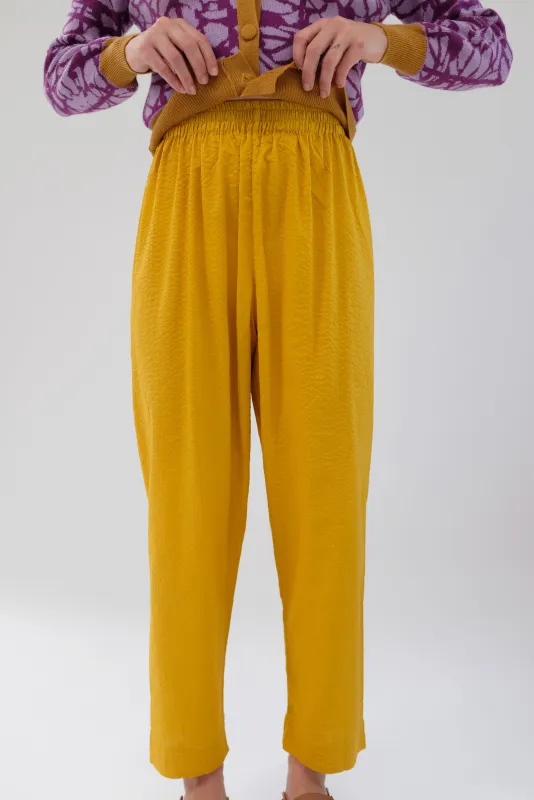 Beklina Basic Pant Textured Turmeric made by Beklina