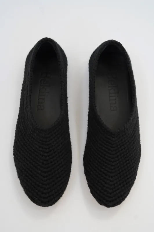 Beklina Crochet Ballet Flats Black made by Beklina