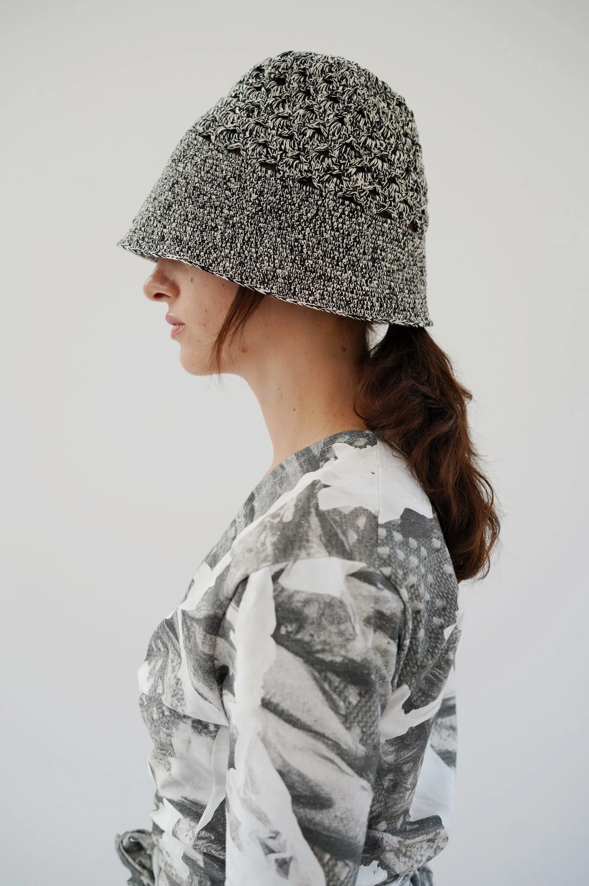 Beklina Sfogarsi Crocheted Hat Black/Natural sold by Beklina