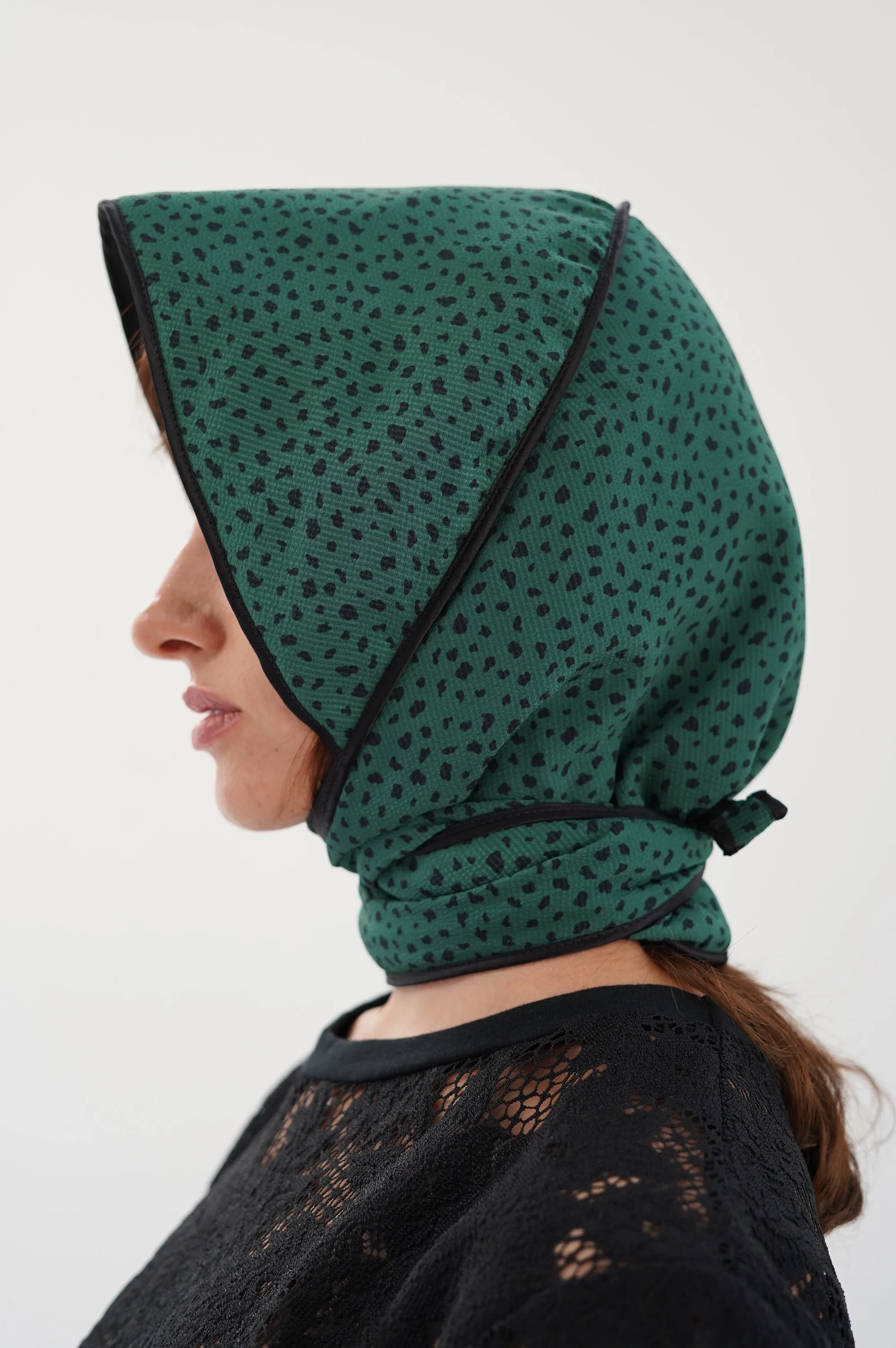 Beklina Quilted Bonnet Torn Dot Green sold by Beklina product image thumbnail 5