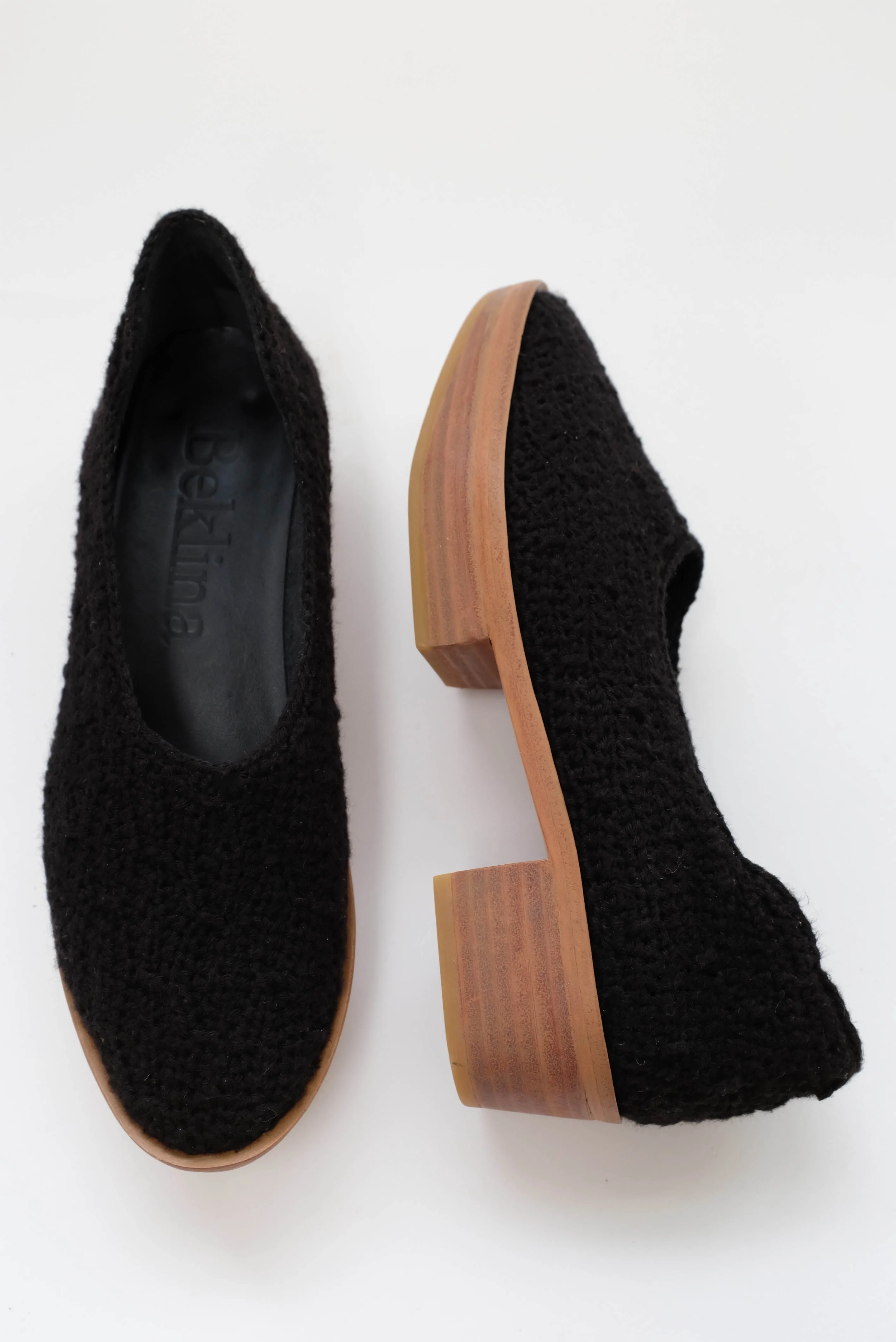 Beklina Aya Crochet Platform Black sold by Beklina