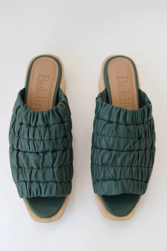 Beklina Gathered Wedge Clog Forest made by Beklina