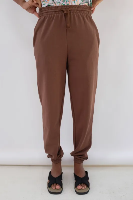 Baserange Sweat Pants Loam Brown made by Baserange