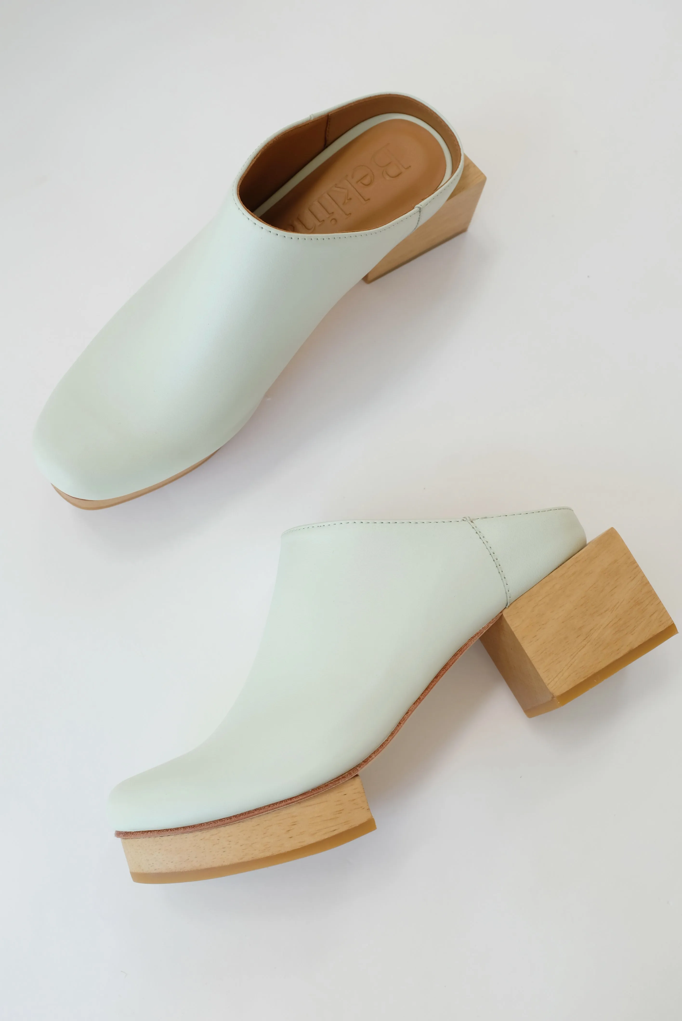 Beklina Matisse Platform Mules Pastel Swamp sold by Beklina