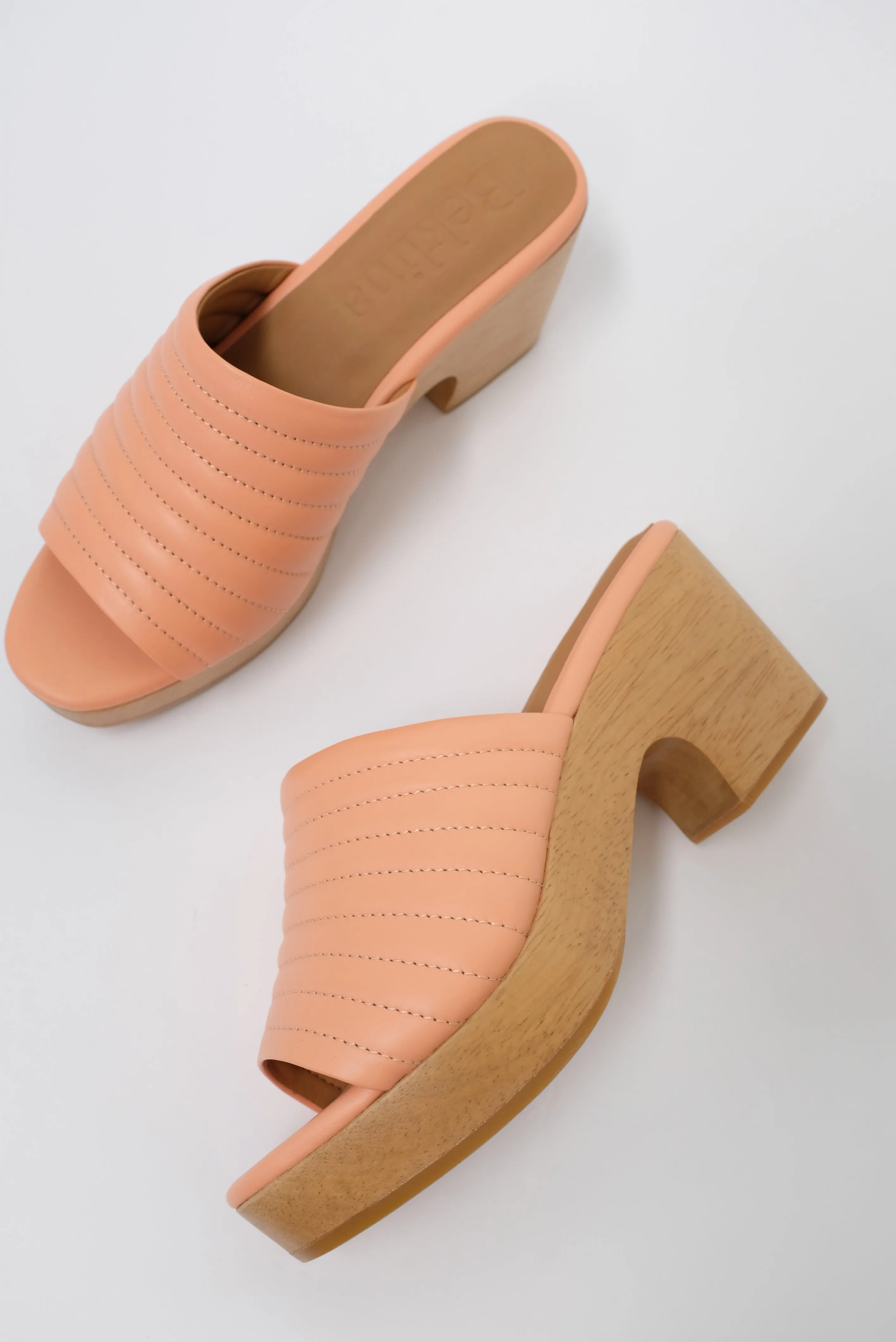 Beklina Ribbed Clog Open Toe Melon sold by Beklina