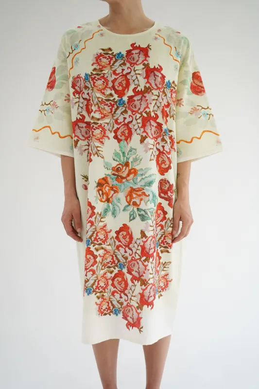 Anntian Pale Green Flower Paint T-Shirt Dress made by ANNTIAN