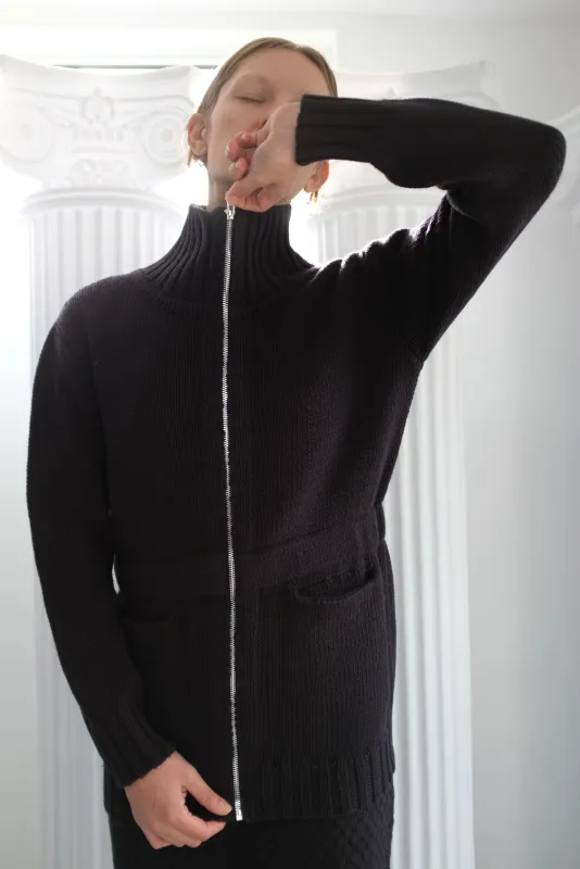 Beklina Knit Nonna Jacket Licorice made by Beklina