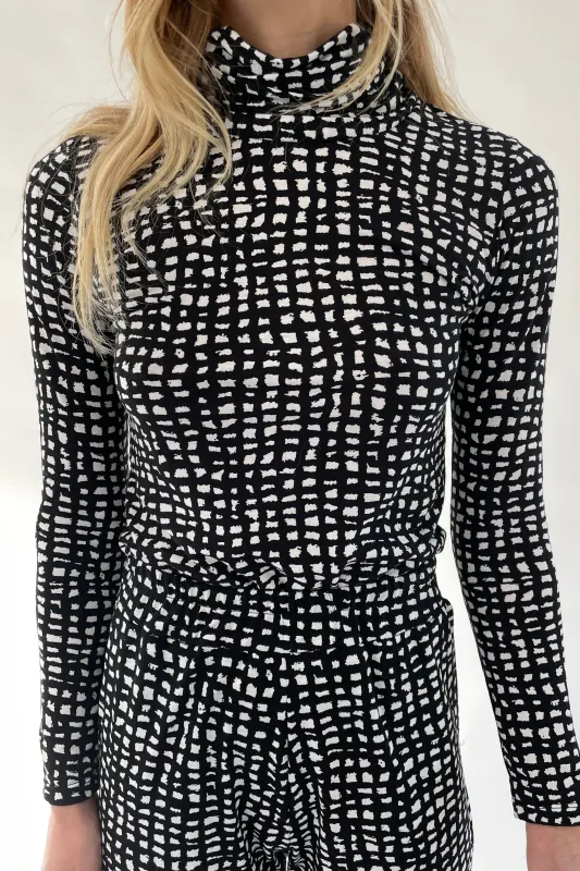 Beklina Turtleneck Grid Print sold by Beklina