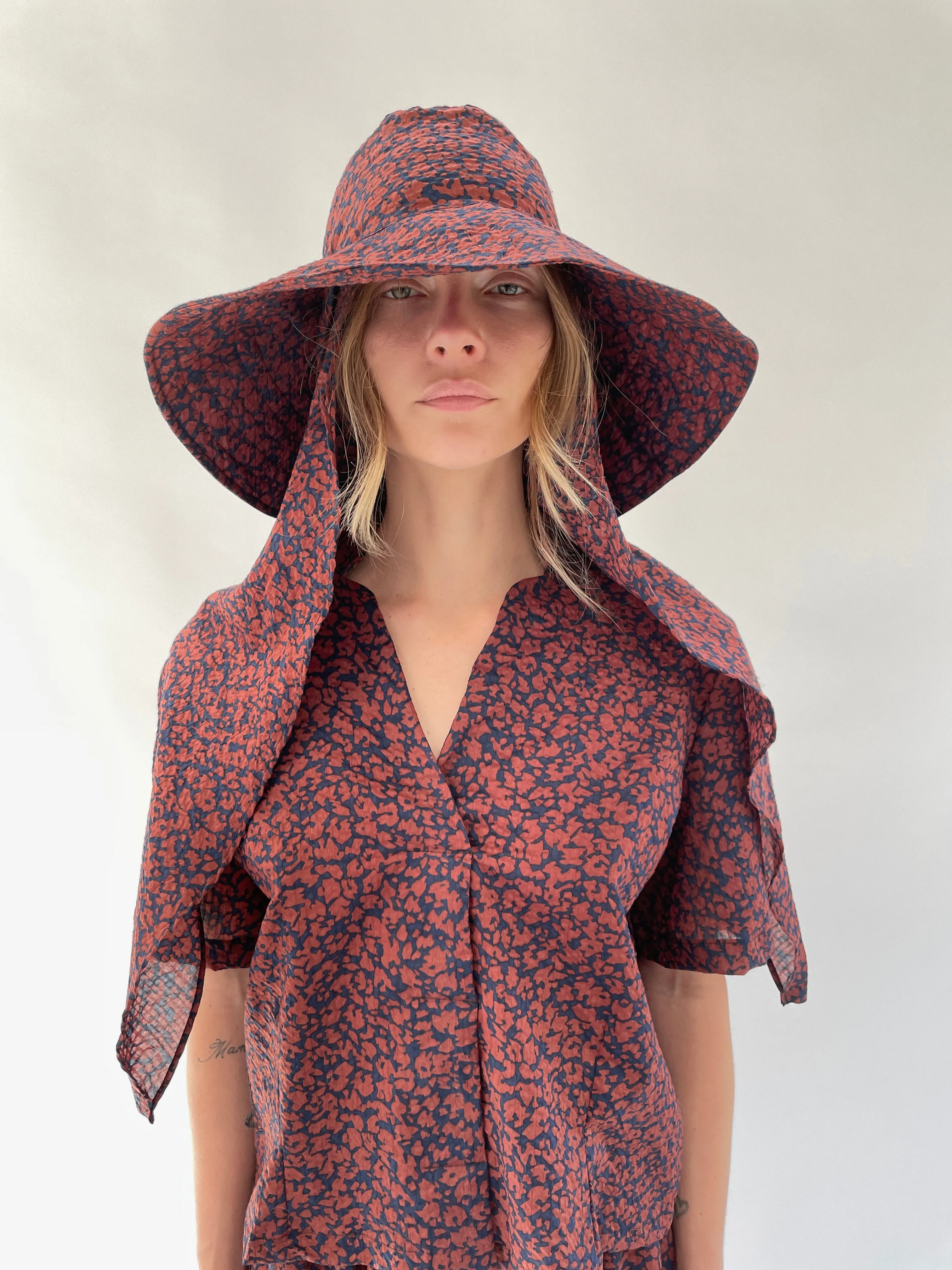 Beklina Scarf Hat Popcorn Navy/Brick sold by Beklina product image thumbnail 4