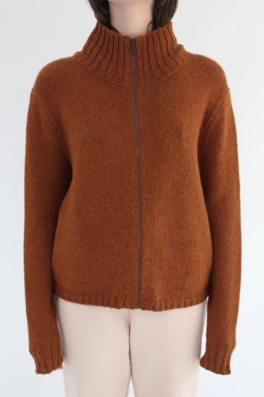 Beklina Knit Bomber Jacket Rust made by Beklina