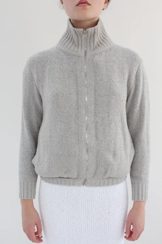 Beklina Bouclé Knit Track Jacket Grey made by Beklina