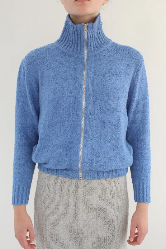 Beklina Bouclé Knit Track Jacket Hydrangea sold by Beklina