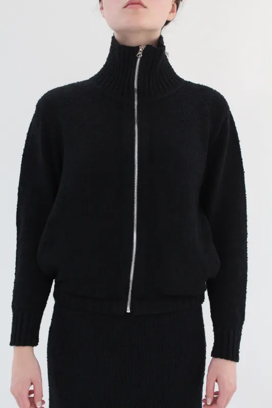 Beklina Bouclé Knit Track Jacket Black sold by Beklina