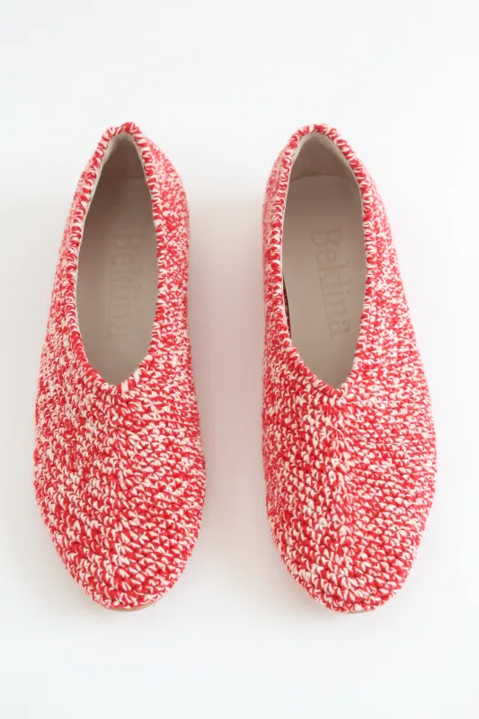 Beklina Crochet Ballet Flats Red/White made by Beklina