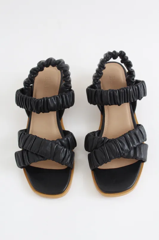 Beklina Gathered Sandal Black made by Beklina