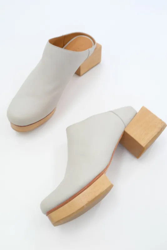 Beklina Matisse Platform Mules Soft Grey made by Beklina