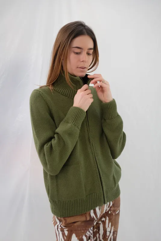 Beklina Knit Bomber Jacket Avocado made by Beklina